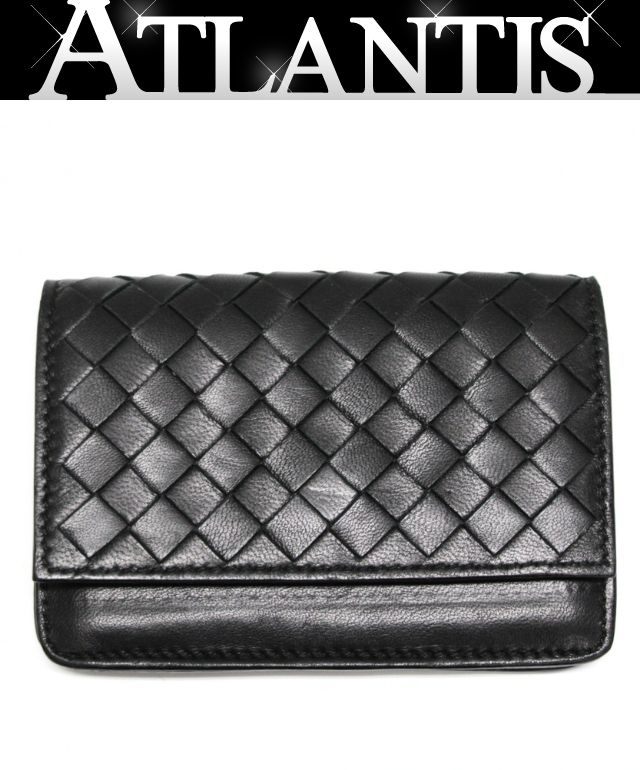 乐天商城 - ボッテガ ヴェネタ BOTTEGA VENETA イントレチャート カードケース レザー 黒 【75205】