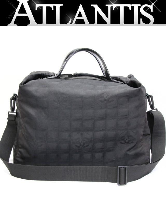 樂天商城 - シャネル CHANEL ニュートラベル ボストンバッグ ナイロン 黒 黒金具 6番台 【75239】