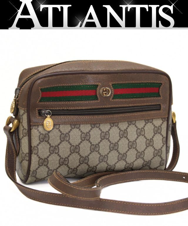 乐天商城 - グッチ GUCCI オールドグッチ GG柄 ショルダーバッグ シェリーライン PVC ブラウン 【74998】