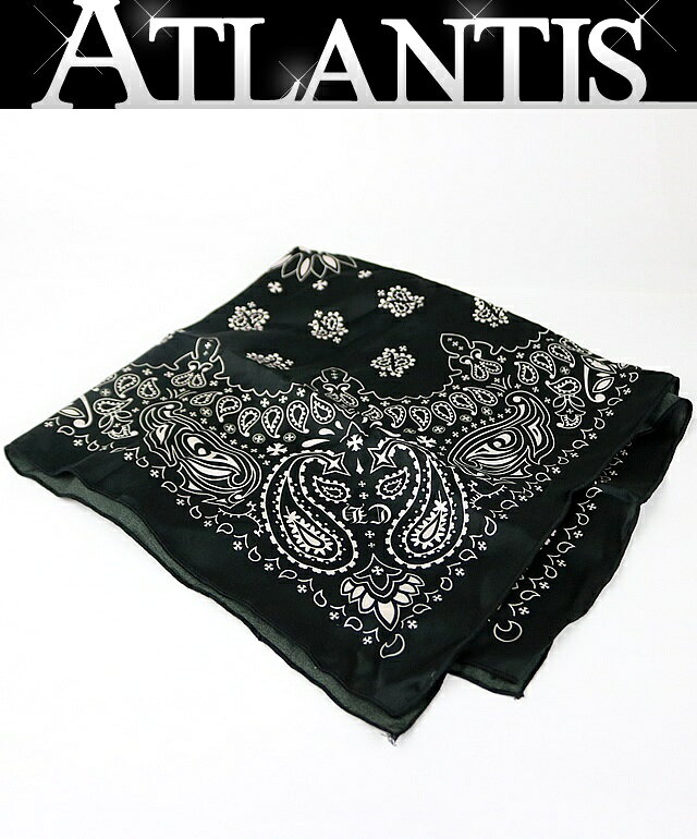 CHROME HEARTS 新宿店 クロムハーツ CHプラス バンダナ シルク ハンカチ スカーフ 小物 インテリア 黒 32239