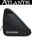 BALENCIAGA バレンシアガ トライアングル クラッチバッグ レザー 黒