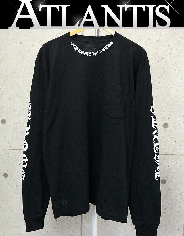 銀座店 クロムハーツ 新品 オールドイングリッシュ ロンT 長袖 メンズ size:L 黒/白