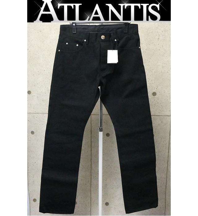 CHROME HEARTS 銀座店 クロムハーツ 新品 現行型 クロスボタン ブラック デニム パンツ size34 黒