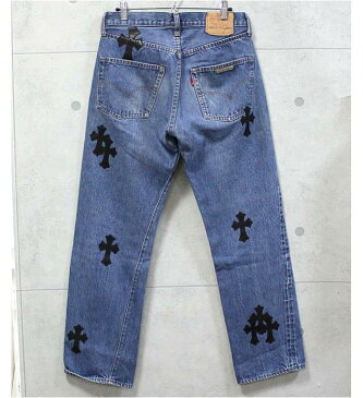 CHROME HEARTS 銀座店 美品 クロムハーツ リーバイス 501 LEVI'S デニム パンツ クロスパッチ ブルー 29インチ