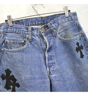 CHROME HEARTS 銀座店 美品 クロムハーツ リーバイス 501 LEVI'S デニム パンツ クロスパッチ ブルー 29インチ
