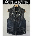 BALMAIN 銀座店 バルマン スタッズ ホースレザー ベスト 黒 size:50