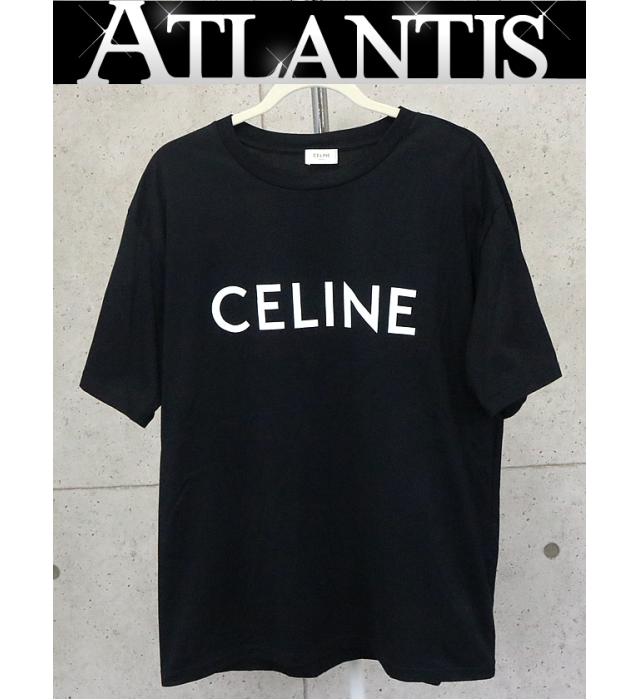 CELINE 銀座店 セリーヌ ロゴ ルーズ Tシャツ コットンジャージー メンズ size:M 黒のサムネイル