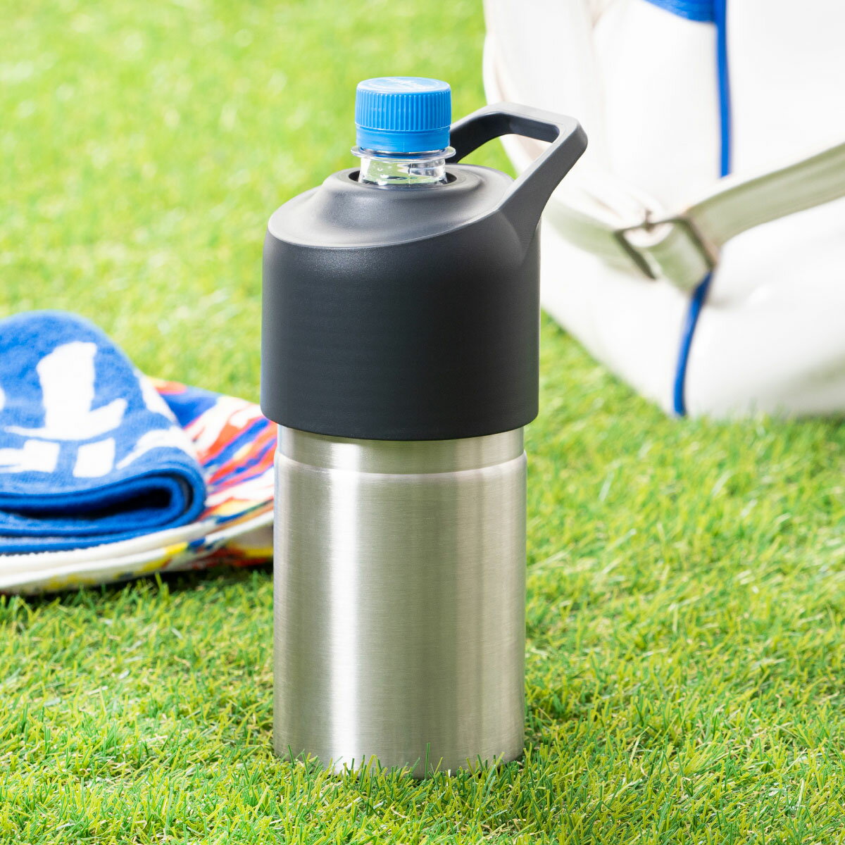 【メーカー直販】アトラス BOTTLE in BOTTLE (ボトルインボトル）保冷 持ち手付 真空断熱 500ml～650ml用 シルバー ABIB-CSVのサムネイル
