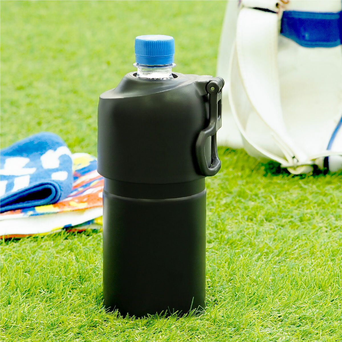 【メーカー直販】アトラス BOTTLE in BOTTLE (ボトルインボトル）保冷 ハンドル付 真空断熱 500ml～650ml用 ブラック ABIB-EBKのサムネイル