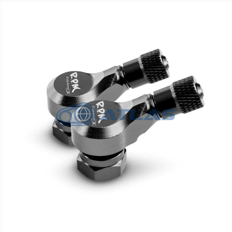 RPM CNC アルミエアバルブ 70度2個セット グレー