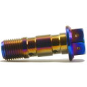 Star Bolt CNC加工 SUS PVDチタンコート ステンレス ダブル バンジョーボルトM10×30mm P1.0ヒートチタン