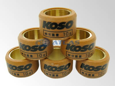 ■商品名 KOSOウエイトローラーセット 7.0G ■商品コード　KOSO-024 ■メーカー　KOSO ■適合　汎用 ■寸法　φ20mm幅12mm　7.0g ■生産国　台湾 ■5.5g〜14gまで、0.5g刻みで設定あり