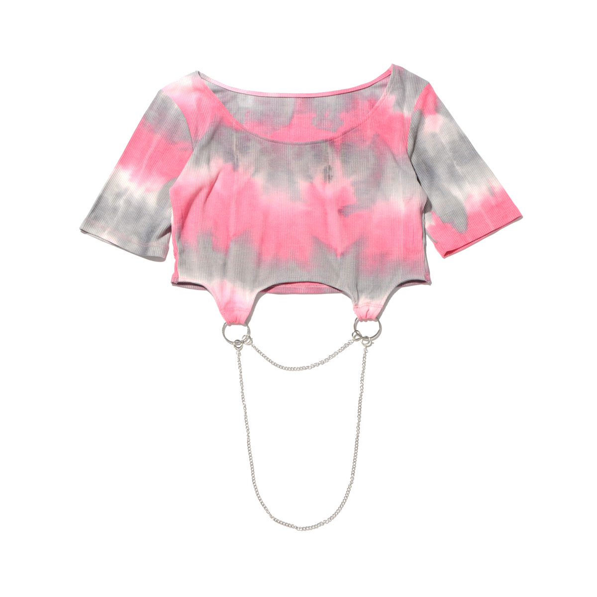 RIEHATA ~ atmos pink tie dye chain cropped tops(Gn^ ~ AgXsN ^C C `F[Nbvh gbvX)PINK fB[X TVc 20SU-S