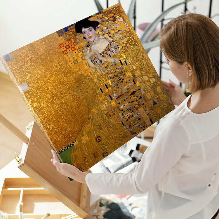アートパネル クリムト アデーレ・ブロッホ=バウアーの肖像 I 53×53 壁掛け 絵 インテリア 名画 モダンアート 油絵 絵画 有名画 おすすめ 人気 高級 かわいい おしゃれ ポスター 玄関 リビング 部屋 店舗 風景画 自然 花 空 海 モノトーン 【LotNo.01】