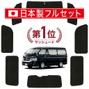 【5/13限定!最大全額3,000円引】【吸盤+9個】 ハイエース 200系 ワイド ワゴン DX サンシェード カーテン 車中泊 グッズ シームレス ライト フルセット 1台分 1/8型 車用カーテン カーフィルム カーシェード サイド カーテン セット フロント カーテン セット 日除け(2)