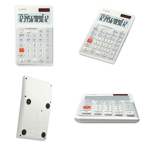 人間工学電卓 カシオ JE-12D-WE(ホワイト)・JE-12D-BK(ブラック) 人間工学電卓 カシオ JE-12D-WE(ホワイト)・JE-12D-BK(ブラック)