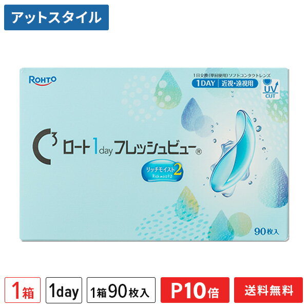 ロート ワンデーフレッシュビュー リッチモイスト2 90枚入 1箱 1日使い捨てコンタクトレンズ（1day / ROHTO / 近視 / 遠視 ）