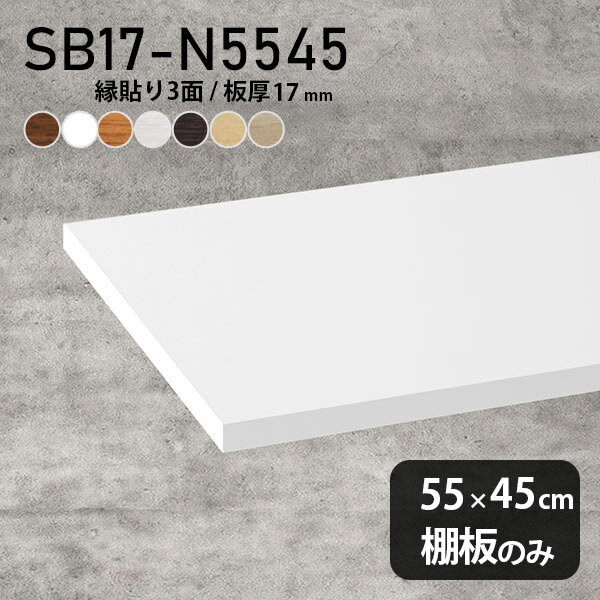 棚板 化粧合板 棚板のみ 木製 幅55cm 奥行き45cm DIY 棚 おしゃれ 収納棚 シンプル 板厚17mm クローゼット棚 壁面棚 天板にも インテリア 日本製 北欧 SB17-N5545 木目 ★