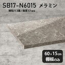 棚板 メラミン樹脂化粧合板 棚板のみ 幅60cm 奥行き15cm 大理石風 おしゃれ 高級感 シンプル DIY 板厚17mm クローゼット棚 ラグジュアリー 木製 壁面棚 プレミアム 天板にも インテリア 日本製 北欧 SB17-N6015 GS ★(3)