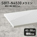 棚板 メラミン樹脂化粧合板 棚板のみ 幅45cm 奥行き30cm おしゃれ 高級感 シンプル DIY 板厚17mm クローゼット棚 ラグジュアリー 木製 壁面棚 プレミアム 天板にも インテリア 日本製 北欧 SB17-N4530 nail