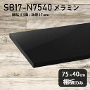 棚板 メラミン樹脂化粧合板 棚板のみ 幅75cm 奥行き40cm おしゃれ 高級感 シンプル DIY 板厚17mm クローゼット棚 ラグジュアリー 木製 壁面棚 プレミアム 天板にも インテリア 日本製 北欧 SB17-N7540 black ★(3)