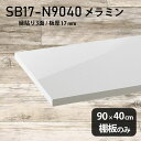 棚板のみ nail 幅90cm 奥行き40cm SB17-N9040 サイズ約幅900 奥行き400 mm厚み17mm材質メラミン樹脂化粧合板カラーネイル（ホワイト）※モニターなどの閲覧環境によって、実際の色と異なって見える場合がございます。ご希望の方にはサンプル(無料)をお送りしますのでお気軽にお問い合わせください。また、アイカ工業のメラミン化粧板でしたら、製品品番をお知らせいただければ作製が可能です。（価格はお見積り）仕様耐荷重：約10kg（均等荷重）日本製※棚板のみの商品です※縁貼りは正面と両サイドの3面となりますブランド　送料※離島は送料別途お見積もり。納期ご注文状況により納期に変動がございます。最新の納期情報はカラー選択時にご確認ください。※オーダー商品につき、ご注文のキャンセル・変更につきましてはお届け前でありましても生産手配が済んでいるためキャンセル料(商品代金の50％)を頂戴いたします。※商品到着までの日数は、地域により異なりますご購入時にお届け日の指定がない場合、最短日での出荷手配を行いメールにてご連絡させていただきます。配送について※離島は送料別途お見積もりいたしましてご連絡いたします。【ご注意ください】離島・郡部など一部配送不可地域がございます。配送不可地域の場合は、通常の配送便での玄関渡しとなります。運送業者の便の都合上、地域によってはご希望の日時指定がお受けできない場合がございます。建物の形態（エレベーターの無い3階以上など）によっては別途追加料金を頂戴する場合がございます。吊り上げ作業などが必要な場合につきましても追加料金はお客様ご負担です。サイズの確認不十分などの理由による返品・返金はお受けできません。※ご注文前に商品のサイズと、搬入経路の幅・高さ・戸口サイズなど充分にご確認願います。備考※製造上の都合や商品の改良のため、予告なく仕様変更する場合がございますので予めご了承ください。atomDIYオリジナル商品を全部見る