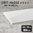 棚板 ホワイト メラミン樹脂化粧合板 棚板のみ 幅60cm 奥行き50cm 日本製 DIY 棚 おしゃれ 鏡面 高級感 シンプル 板厚17mm クローゼット棚 ラグジュアリー 木製 壁面棚 プレミアム 天板にも インテリア 北欧 SB17-N6050 nail ★(3)