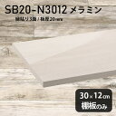 棚板 メラミン樹脂化粧合板 棚板のみ 幅30cm 奥行き12cm おしゃれ 高級感 シンプル DIY 板厚20mm クローゼット棚 メラミン 板 ラグジュアリー...