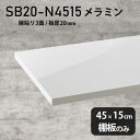 棚板 メラミン樹脂化粧合板 棚板のみ 幅45cm 奥行き15cm おしゃれ 高級感 シンプル DIY 板厚20mm クローゼット棚 ラグジュアリー 木製 壁面棚 プレミアム 天板にも インテリア 日本製 北欧 SB20-N4515 nail ★