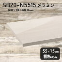 棚板 メラミン樹脂化粧合板 棚板のみ 幅55cm 奥行き15cm おしゃれ 高級感 シンプル DIY 板厚20mm クローゼット棚 ラグジュアリー 鏡面 ホワイト 木製 壁面棚 プレミアム 天板にも インテリア 日本製 北欧 SB20-N5515 WW