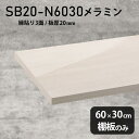 棚板 メラミン樹脂化粧合板 棚板のみ 幅60cm 奥行き30cm おしゃれ 高級感 シンプル DIY 板厚20mm クローゼット棚 メラミン 板 北欧 天板にも...