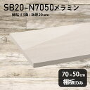 棚板 メラミン樹脂化粧合板 棚板のみ 幅70cm 奥行き50cm DIY 棚 おしゃれ シンプル 高級感 板厚20mm 木目 鏡面 ホワイト クローゼット棚 ラグジュアリー 木製 壁面棚 プレミアム 天板にも インテリア 日本製 北欧 SB20-N7050 WW ★