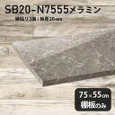 棚板 メラミン樹脂化粧合板 棚板のみ 幅75cm 奥行き55cm おしゃれ 日本製 高級感 シンプル DIY 板厚20mm クローゼット棚 メラミン 板 ラグジュアリー 木製 壁面棚 プレミアム 天板にも インテリア 北欧 SB20-N7555 GS ★(3)