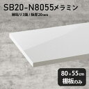 棚板 メラミン樹脂化粧合板 棚板のみ 幅80cm 奥行き55cm DIY 棚 高級感 シンプル おしゃれ 板厚20mm クローゼット棚 ラグジュアリー 木製 壁面棚 プレミアム 天板にも インテリア 日本製 北欧 SB20-N8055 nail ★(3)