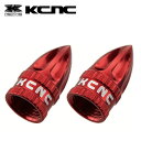 KCNC バルブ キャップ 760072 レッド PR 米式 自転車 アルミ バルブキャップ 2個入り