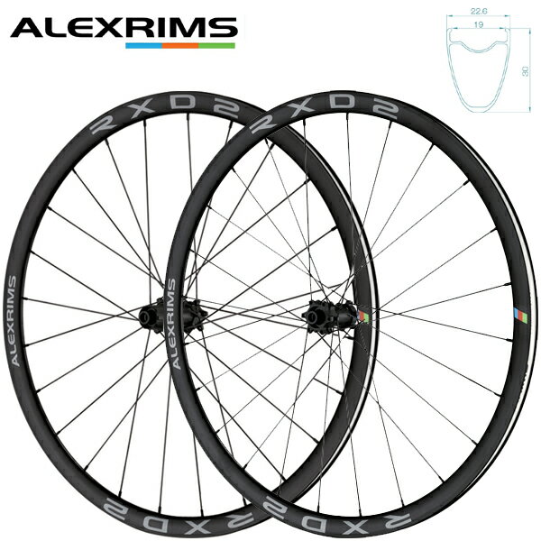 【商品説明】 ALEXRIMS WHEEL RXD2 700C F12x100mm/R12x142mm ロード ディスクホイール JプロツアーやシクロクロスC1でも使用される軽量ホイール 仕様 700C 商品コード 829037 参考重量1475g。 ●ストレートプルスポーク＆ハブを採用。 ●空力と剛性に優れた30mmディープかつ420gの軽量リム。 ●高い高速走行性能を保証する超軽量バテッドエアロスポーク。 ●スポークテンションを均一に近付け、横剛性を高める左右非対称のハイローフランジリアハブ。 【仕様】 参考重量:1475g(リムテープ無し) アクスルサイズ:(F)12×100、(R)12×142　※別売アクスルキットで、(F)9×100、15×100、(R)10×135も対応 対応カセット:シマノHG 8-12S　※別売フリーボディで、XDR、Microsplineも対応 対応ディスクローター:6ボルト リム:700C、30mmハイト、チューブレスレディ対応、スリーブジョイント、フロント24H、リア24H ハブ:ストレートプル、軽量アルミフリーボディ ベアリング:カートリッジ式、フロント 2個、リア 4個 スポーク:ステンレス、14/17Gバテッド エアロ、アルミニップル、フロント 2CROSS 右285/左284mm、リア 2CROSS 右285/左286mm 推奨チューブレステープ幅:22mm 付属品:クリンチャー用リムテープ 【掲載情報】 当ショップは実店舗とメーカー在庫を共有しております。 掲載商品は、一部を除きお客様からのご注文を頂いた後でのお取り寄せとなっております。 ショッピングでの記載商品は確実に、在庫がある事をお約束するものではありませんのでご了承くださいませ。