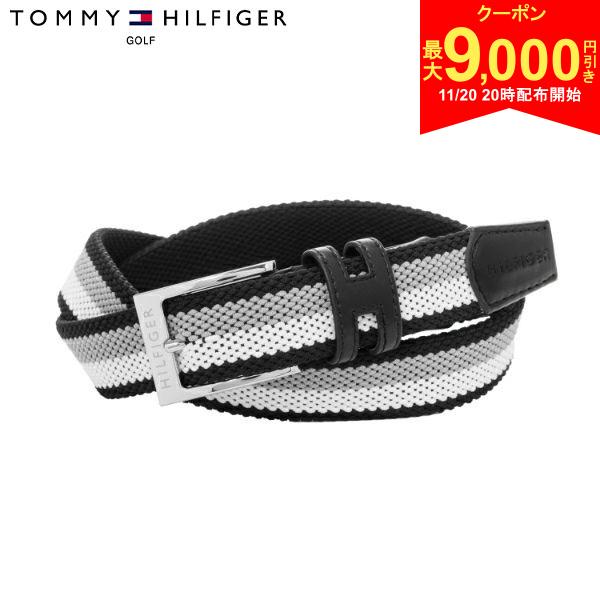 【20日20時開始!最大9,000円引きクーポン！】【送料無料】トミーヒルフィガー ゴルフ THMB8SV3 ラバーメッシュ ベルト ブラック(10)