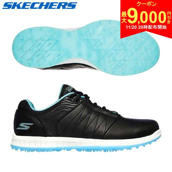 【20日20時開始!最大9,000円引きクーポン！】【レディース/送料無料】スケッチャーズ 123009 GO GOLF PIVOT スパイクレス ゴルフシューズ ブラック×ターコイズ(BKTQ)