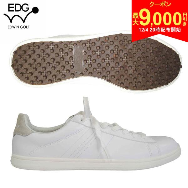 【4日20時開始!最大9,000円引きクーポン！】【送料無料】エドウィン ゴルフ EDSH-3774 スパイクレス ゴルフシューズ ホワイト