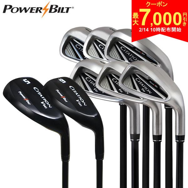【14日10時開始!最大7,000円引きクーポン！】【コンボセット】パワービルト サイテーション V001 アイアンセット 8本組(U5,U6,I7-P,A,S) オリジナルカーボンシャフト