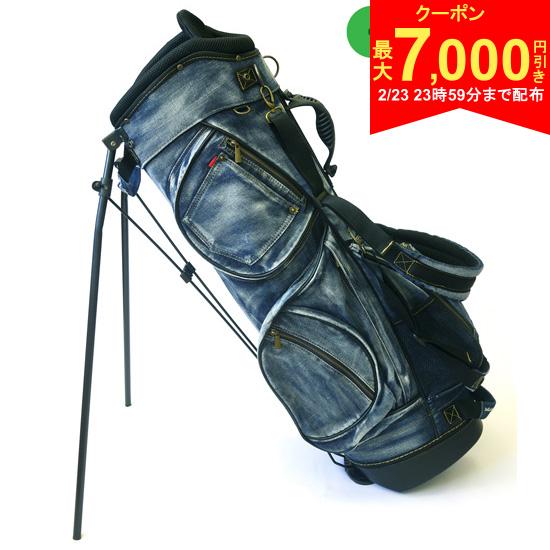 【23日23時59分まで配布!最大7,000円引きクーポン！】19ゴルフ デニム 色落ち加工 CBIOI20 スタンド キャディバッグ インディゴブルー