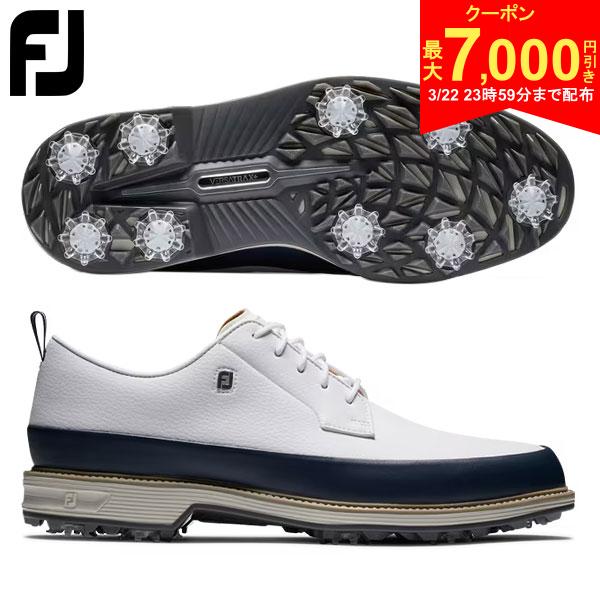 【22日23時59分まで配布!最大7,000円引きクーポン！】フットジョイ 54523 ドライジョイズ プレミア フィールド LX ゴルフシューズ ホワイト×ネイビー