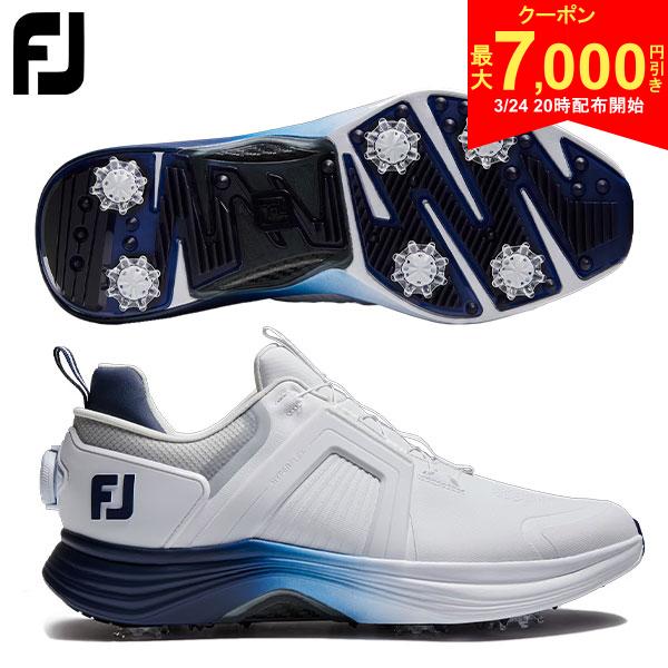 【24日20時開始!最大7,000円引きクーポン！】フットジョイ ハイパーフレックス カーボン BOA 55475 ソフトスパイク ゴルフシューズ ホワイト×ネイビー