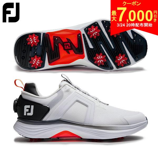 【24日20時開始!最大7,000円引きクーポン！】フットジョイ ハイパーフレックス ボア 55476 ソフトスパイク ゴルフシューズ ホワイト×ブラック