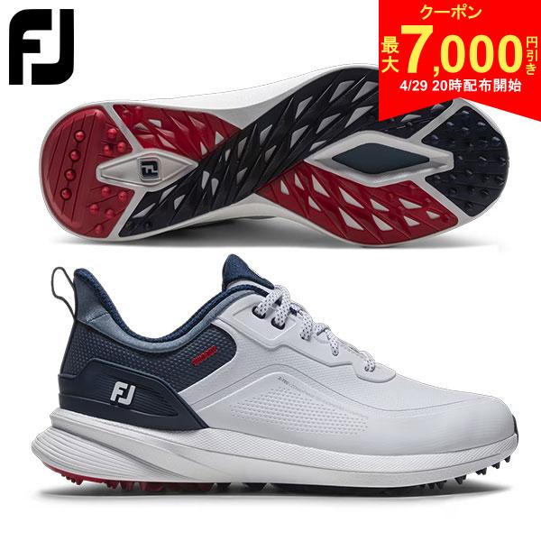 【29日20時開始!最大7,000円引きクーポン！】フットジョイ プロエスエル レース 56949 スパイクレス ゴルフシューズ ホワイト×ブルー