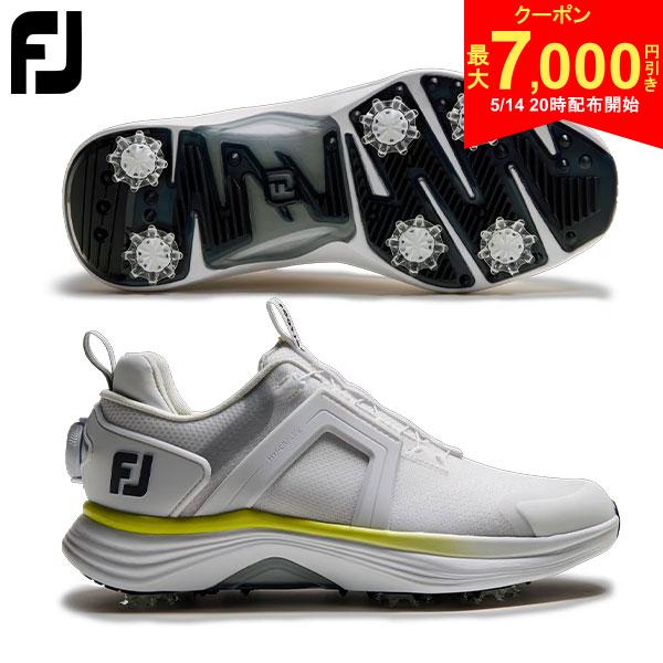 [Starting at 8 PM on the 14th! Up to 7,000 yen off coupon!] [Women's] FootJoy Hyperflex Boa 98192 Soft Spike Golf Shoes White x Yellow