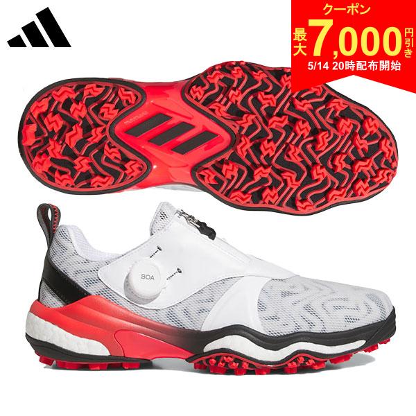 [Starting at 8 PM on the 14th! Up to ¥7,000 off coupon!] Adidas Codechaos 25 Boa Spikeless Golf Shoes NKZ93 Cloud White x Core Black x Lucid Red (IH8444)