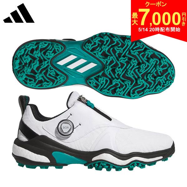 [Starting at 8 PM on the 14th! Up to ¥7,000 off coupon!] Adidas Codechaos 25 Boa Spikeless Golf Shoes NKZ93 Cloud White x Core Black x Pure Teal (JI4164)