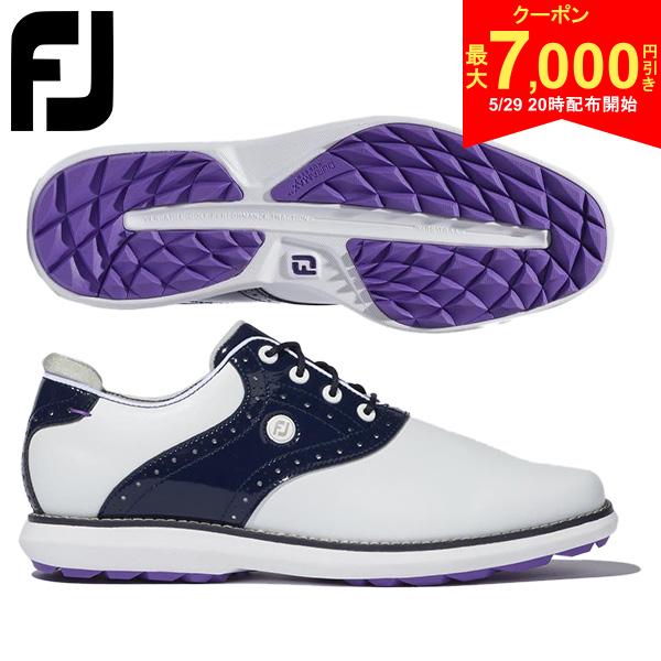 Footjoy - 【29日20時開始!最大7,000円引きクーポン！】【レディース/送料無料】フットジョイ トラディションズ 97899 スパイクレス ゴルフシューズ ホワイト×ネイビー