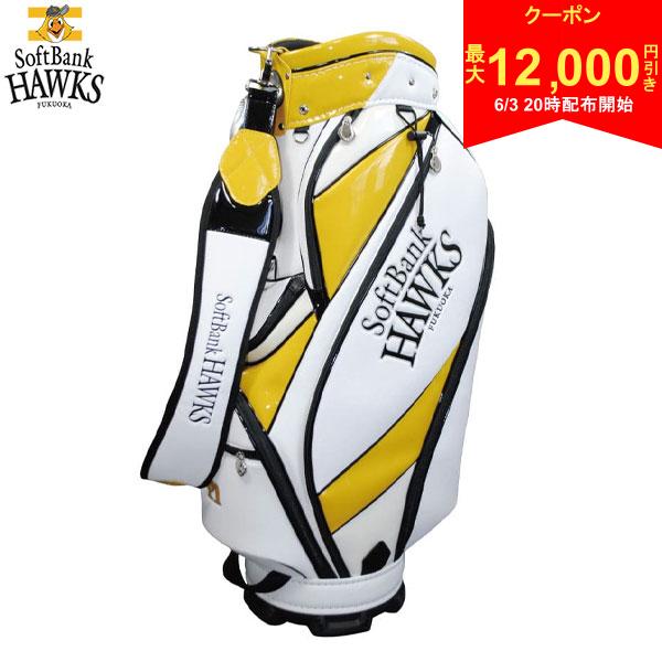 Rakuten - 【3日20時開始!最大12,000円引きクーポン！】プロ野球 福岡ソフトバンクホークス SBCB-2443 カート キャディバッグ ホワイト Softbank HAWKS ゴルフバッグ レザックス